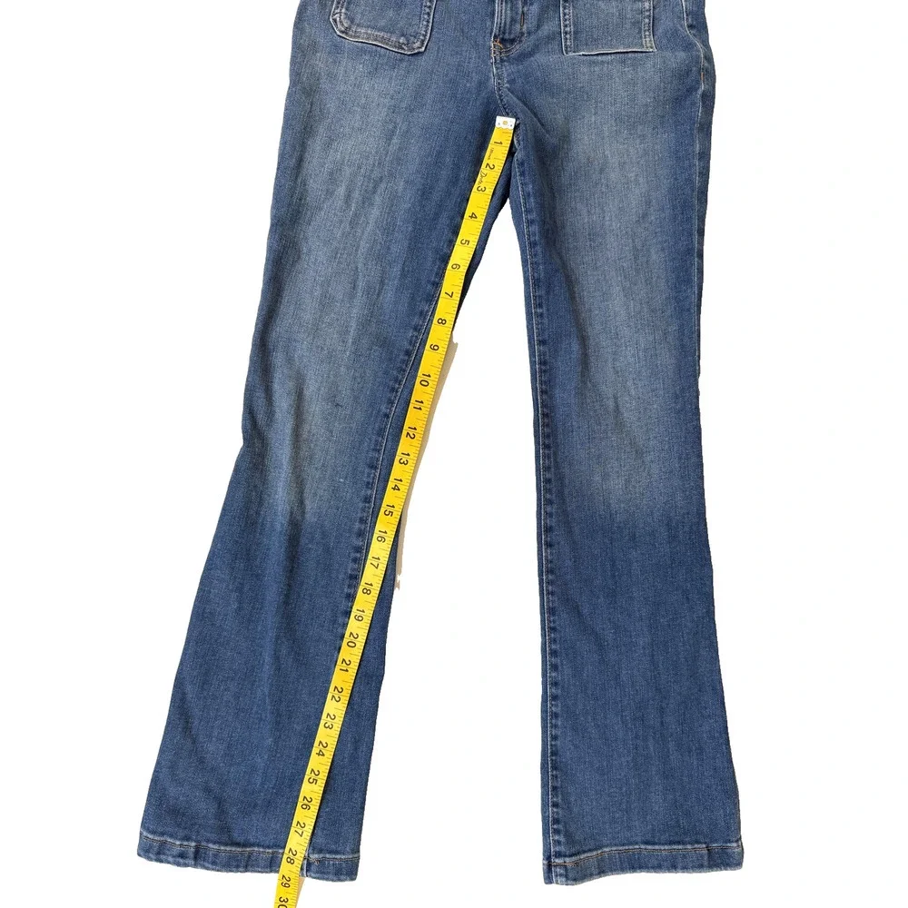 GAP Kids Jeans Youth 16 Blue Bootcut Adjustable Waist Denim Unique Front Pockets